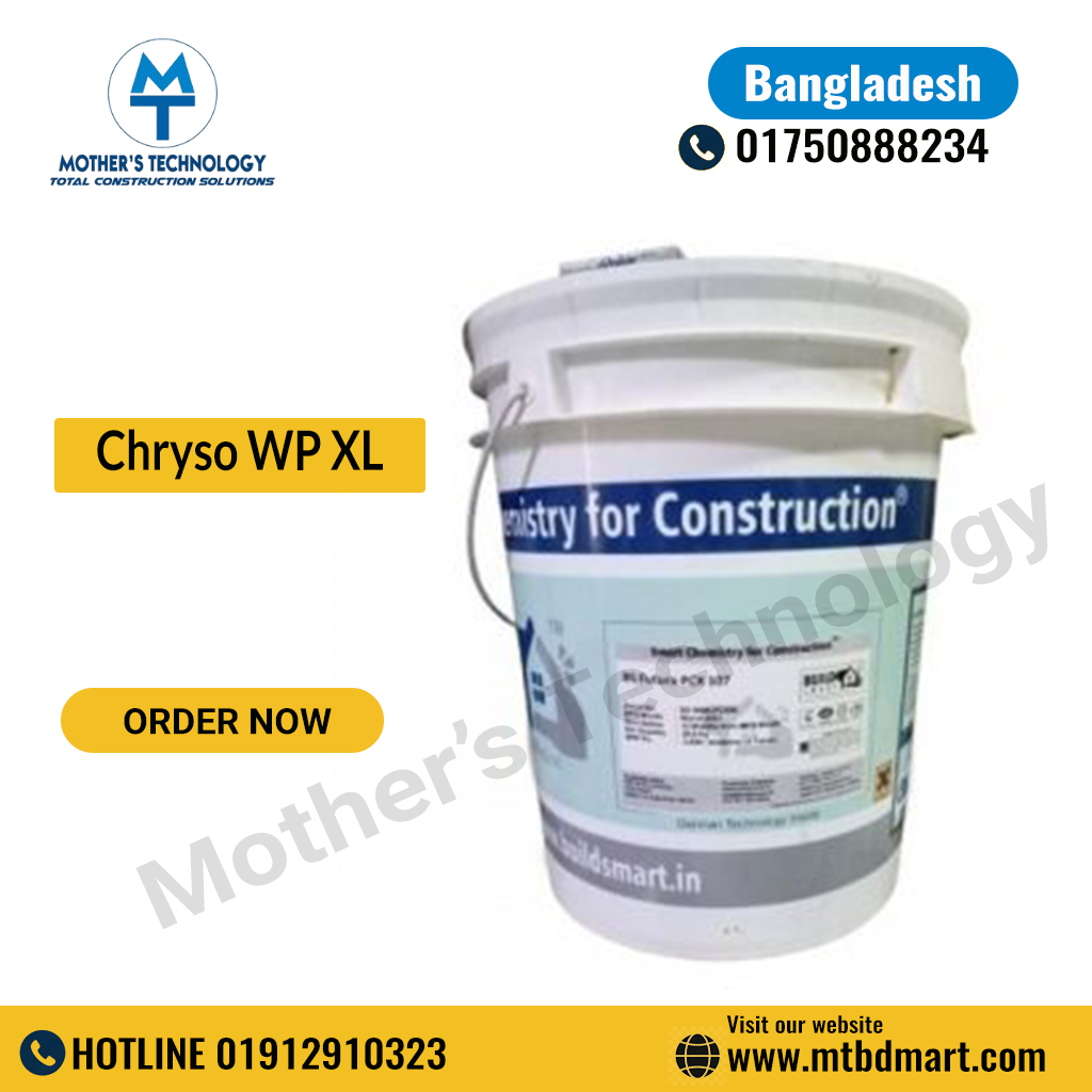 High-performance CHRYSO WP XL for integral waterproofing of concrete, mortar, and renders in Bangladesh