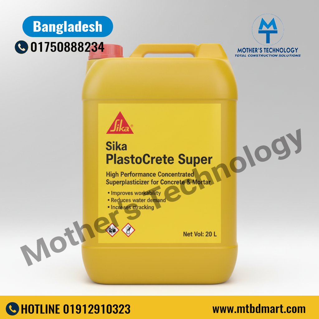 Sika PlastoCrete Super – High-range water-reducing admixture for durable concrete.