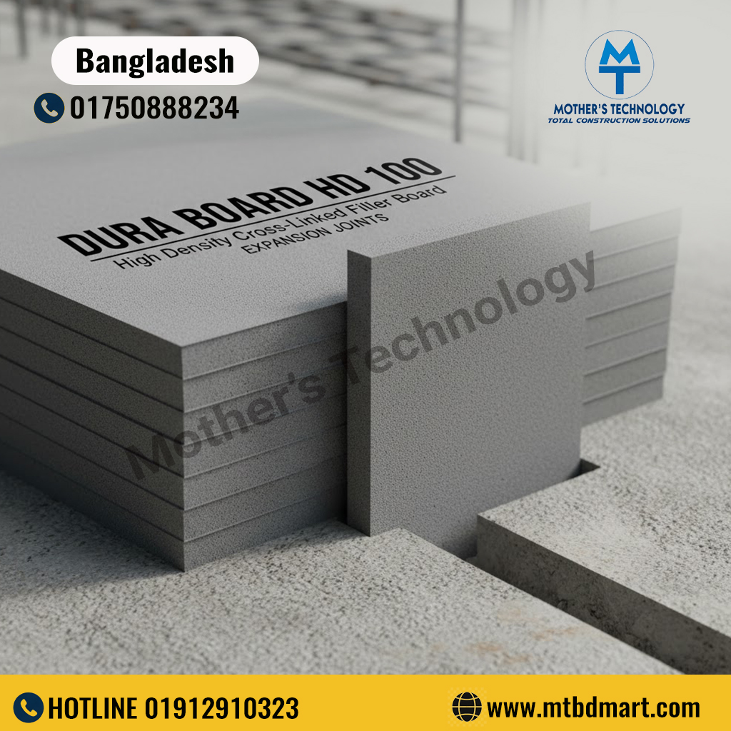 DURA BOARD HD 100 is a high-density cross-linked filler board designed for long-lasting expansion joint protection in concrete structures.