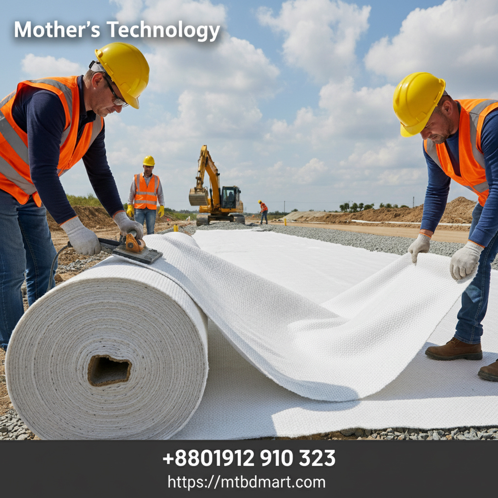 High-quality geotextile fabric for road construction and landscaping projects in Bangladesh, ensuring durability and long-lasting performance. This premium geotextile fabric is ideal for road construction, erosion control, and landscaping. It provides strength, durability, and ensures proper soil stabilization, making it perfect for construction projects across Bangladesh. Buy high-quality geotextile fabric in Bangladesh for road construction, landscaping, and soil stabilization. Durable, reliable, and ideal for all construction projects.