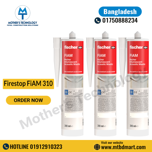Fischer Firestop FiAM 310 acrylic firestop mastic 310ml cartridge for fire sealing joints and penetrations in Bangladesh