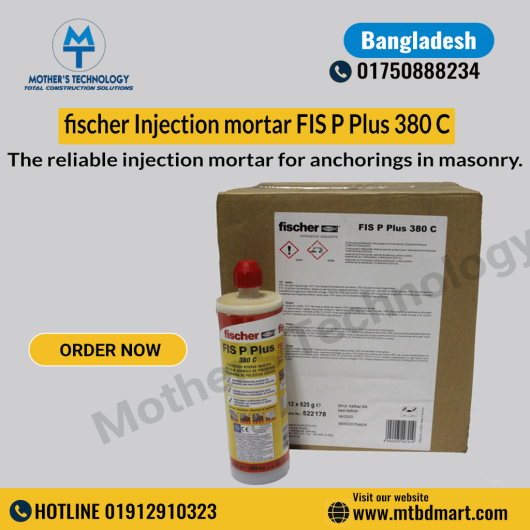 Fischer FIS P Plus 380 C cartridge — injection mortar for anchoring in masonry and non-cracked concrete