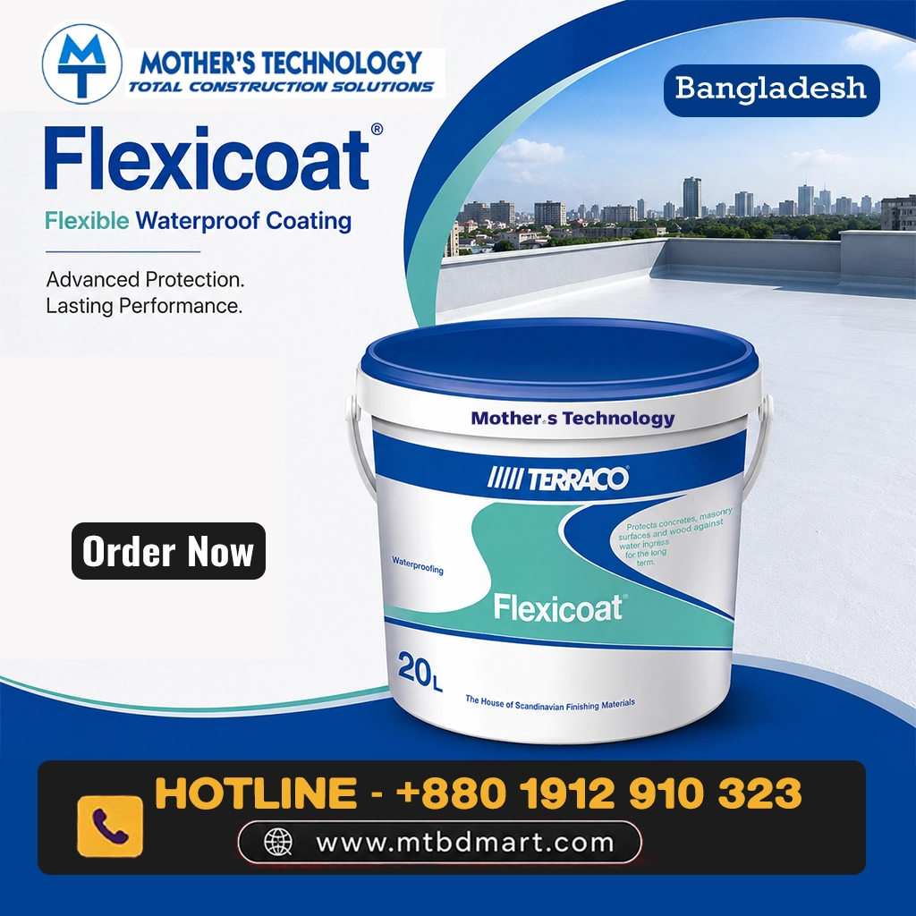 TERRACO Flexicoat liquid acrylic elastomeric roof waterproofing coating bucket